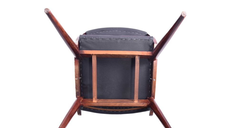 6 krzeseł w linii dynamicznej  Boomerang  włoski modernizm, lata 50/60