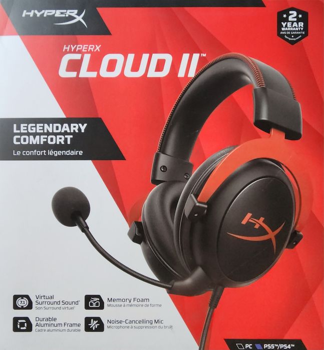 Headset Gaming HyperX Cloud II (Vermelho) - NOVO  (Nunca Usado)