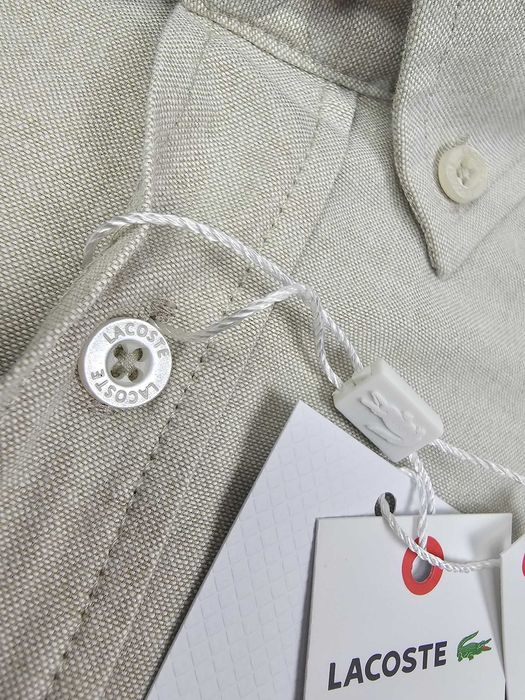 Koszula męska koszule Lacoste maly znaczek slim regular nowość Premium bezowa