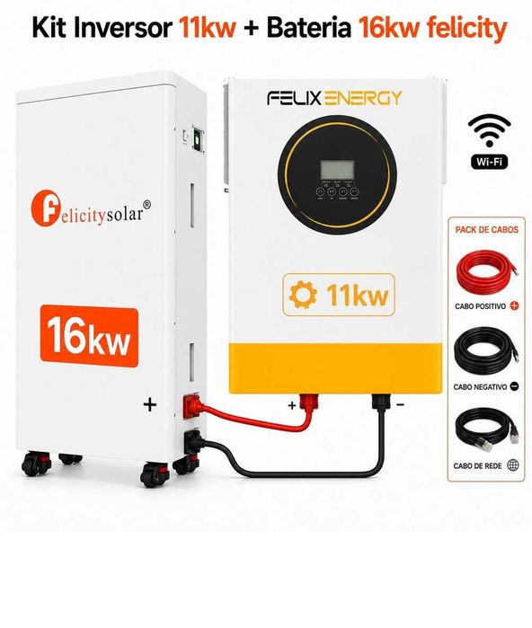 Kit Monofasico Inversor Felixenergy 11Kw + Bateria Felicity 16Kw