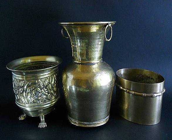 Кашпо для интерьера или растений-латунь, медь