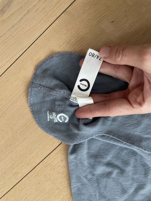 Kominiarka Cubus merino wełniana niebieska 1-2 latka