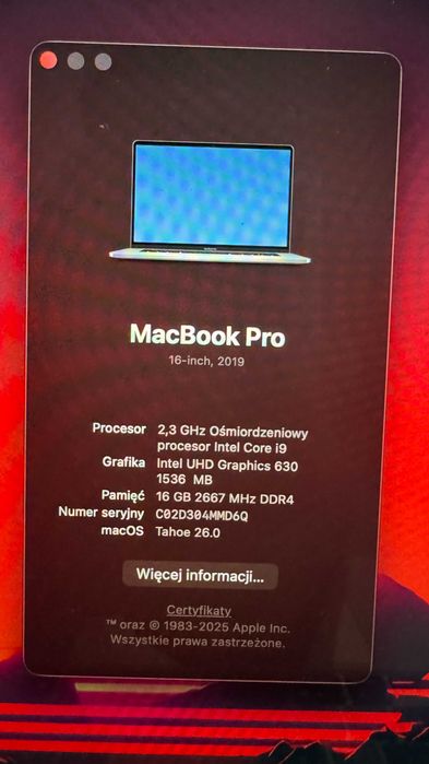 Apple MacBook Pro 16” i9 / 16GB / 1TB SSD (Model A2141)