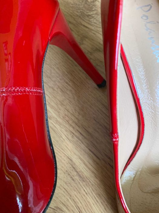 Buty czerwone lakierowane 38