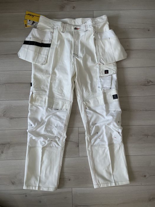 50 Spodnie snickers biale 3275 malarskie tynkarskie