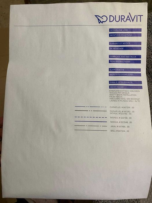 LOTE 100 lavatórios DURAVIT DuraPlus modelo 472.62