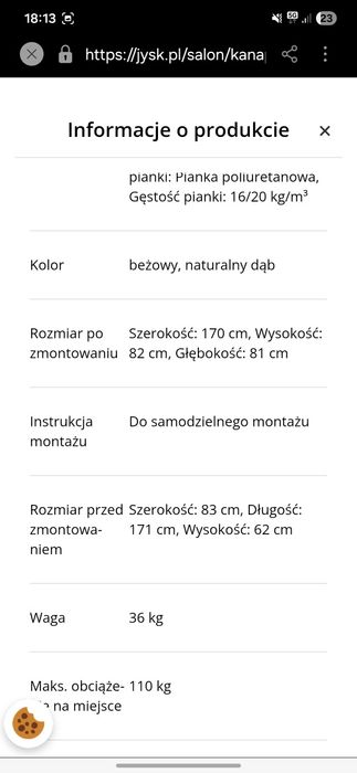 Kanapa Jysk 2,5 miejscowa