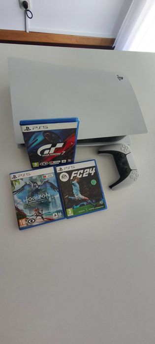PS5 Edição Disco (Como Nova - Chassis CFI-1216A) + 3 Jogos