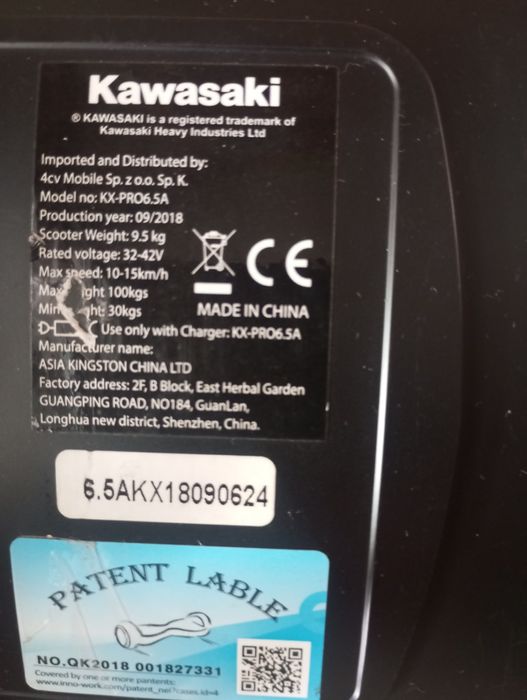 Hoverboard Kawasaki + cadeira + Mala de transporte