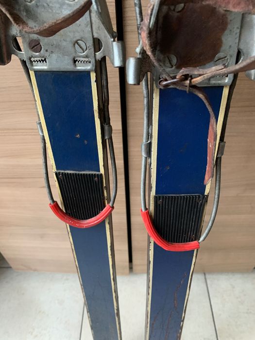 Stare drewniane narty retro unikat 180 cm  GRENOBLE wiązania OBERHOF
