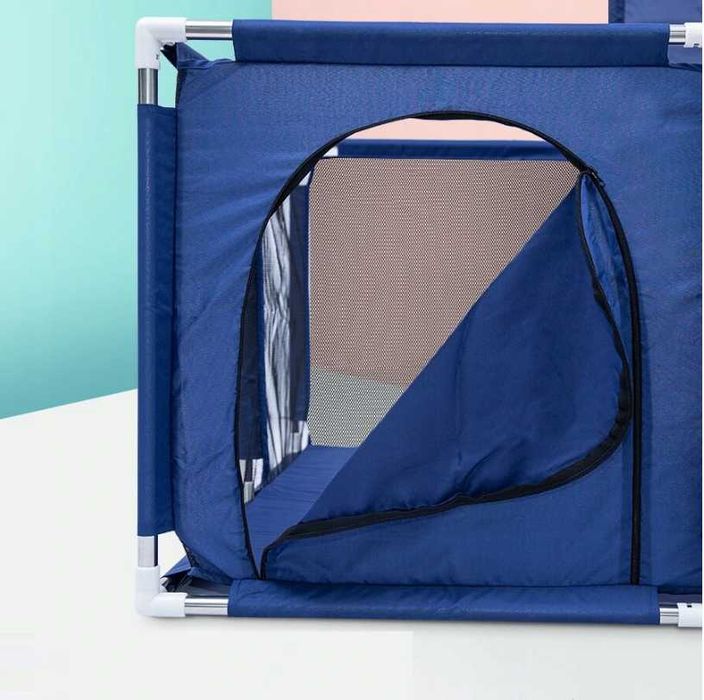 Kojec dla dzieci kwadrat Niebieski Kulki Kosz 126x126cm