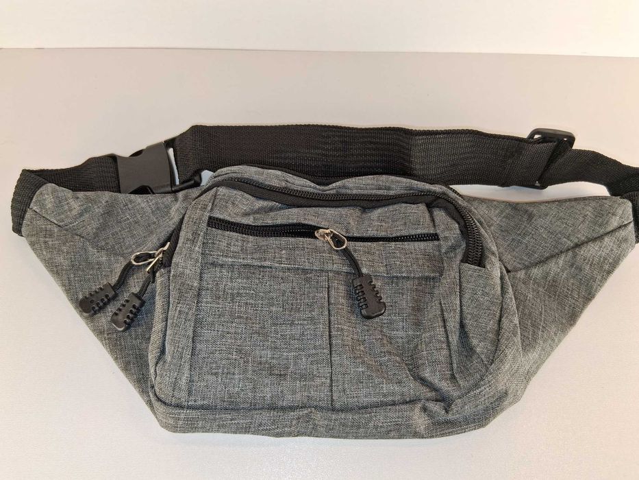Y118 Szara Nerka Saszetka Na Pas Torba Biodrowa Podróżna