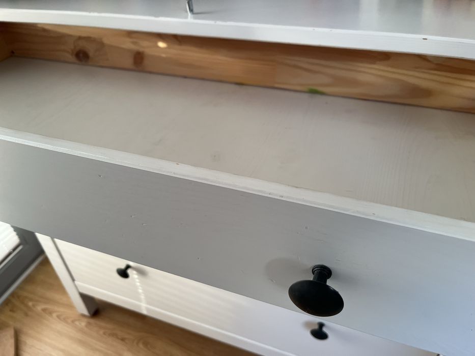 Witryna z 3 szufladami, biała bejca, 90x197 cm