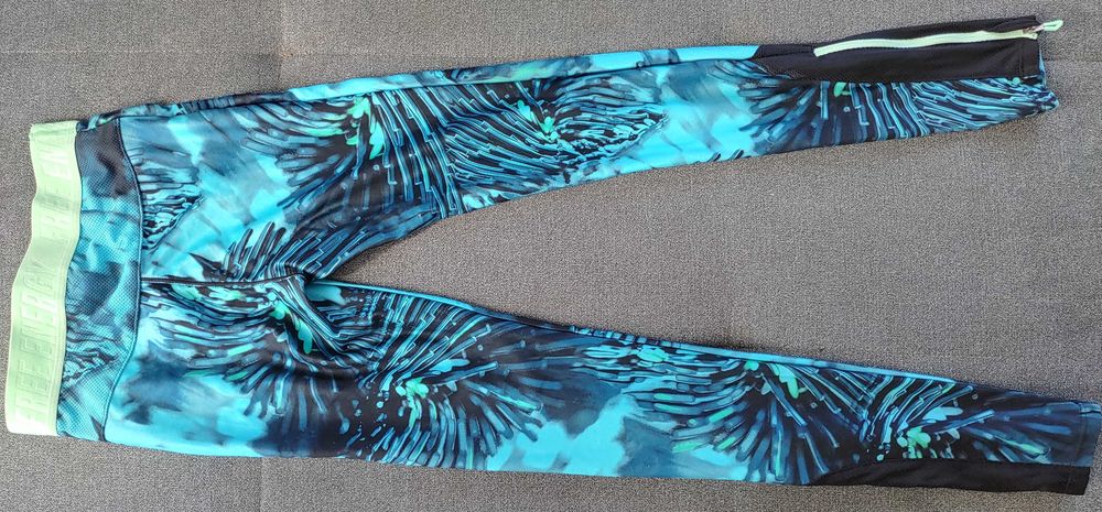 Legginsy sportowe Decathlon Domyos Kwiaty