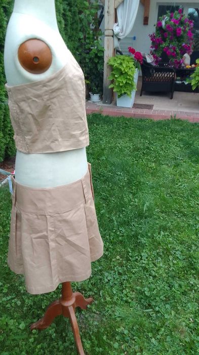 Sprzedam NOWY top i spódnicę roz. L i XL beż
