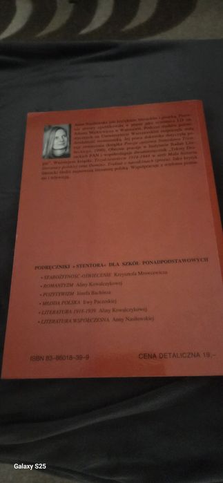 Literatura współczesna A. Nasiłowska dla szkół ponadpodstawowych  1998