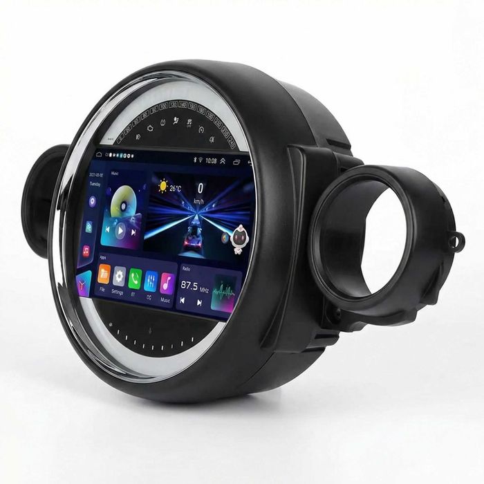 Rádio Android 14 Mini Cooper (R55 R56 R57) - CarPlay S/ Fios - NOVO