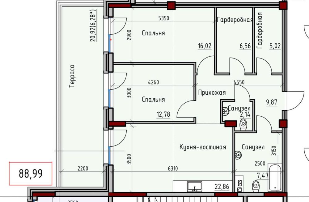 2-rooms apartment apartment by the address st. Kulikovo pole pl Oktyabrskoy revolyutsii pl (area 90,5 m²) - Atlanta.ua - photo 3
