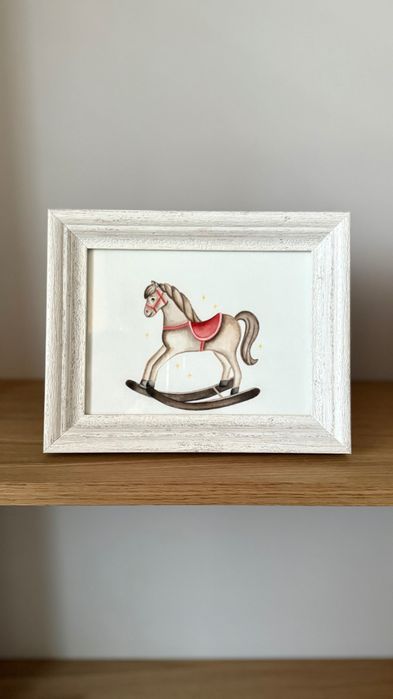 Obraz akwarelowy konik na biegunach