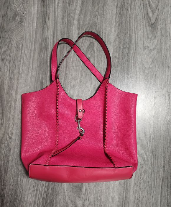 Кожаная сумка / малиновая сумка / большая сумка