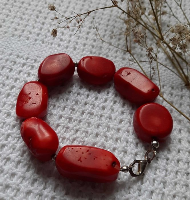 Koral Naturalny bransoletka koralowiec czerwony korale czerwone korala