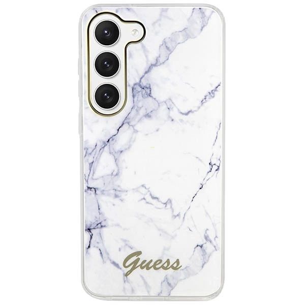 Etui Guess Marble Collection na Samsung Galaxy S23 - białe