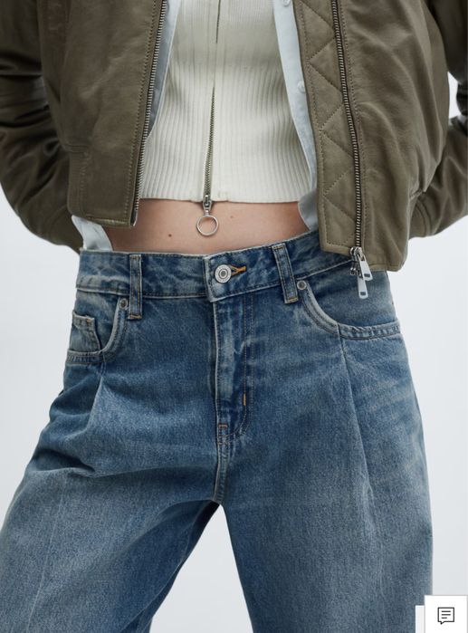 Прямі плісовані джинси MANGO 38 розмір