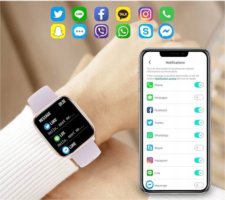 Smartwatch Zegarek Damski Polskie Menu Rozmowy Sport Amoled 4 Paski