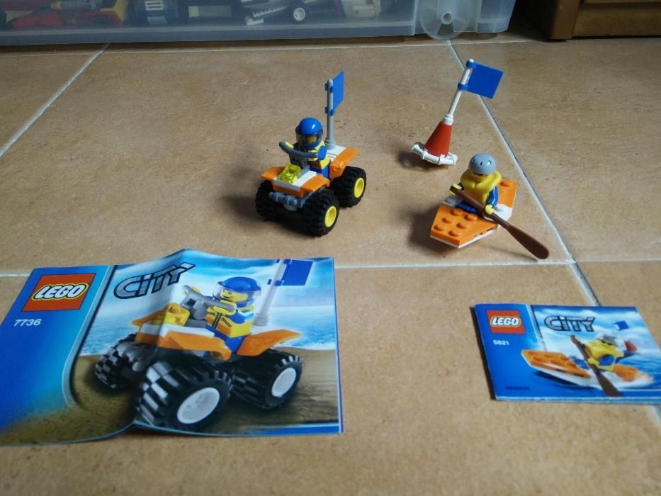 LEGO City: Canoe and Quad Bike with 4 Lifeguards (7736 and 5621)