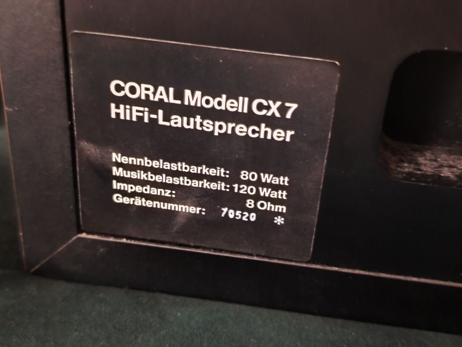 Jedyne takie - kolumny CORAL CX7 MK3 - stan