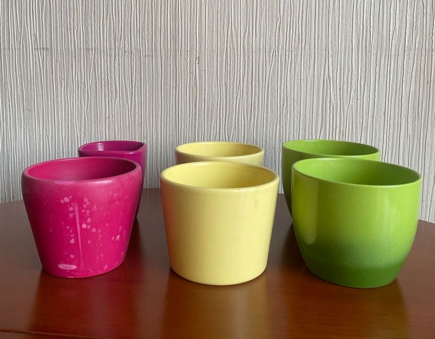 Цветные горшки (кашпо). Керамика. Германия.