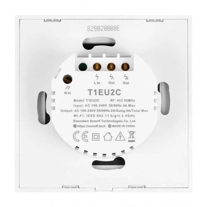 SONOFF T1EU2C 2-Channel WiFi Wall Switch64861519226242121