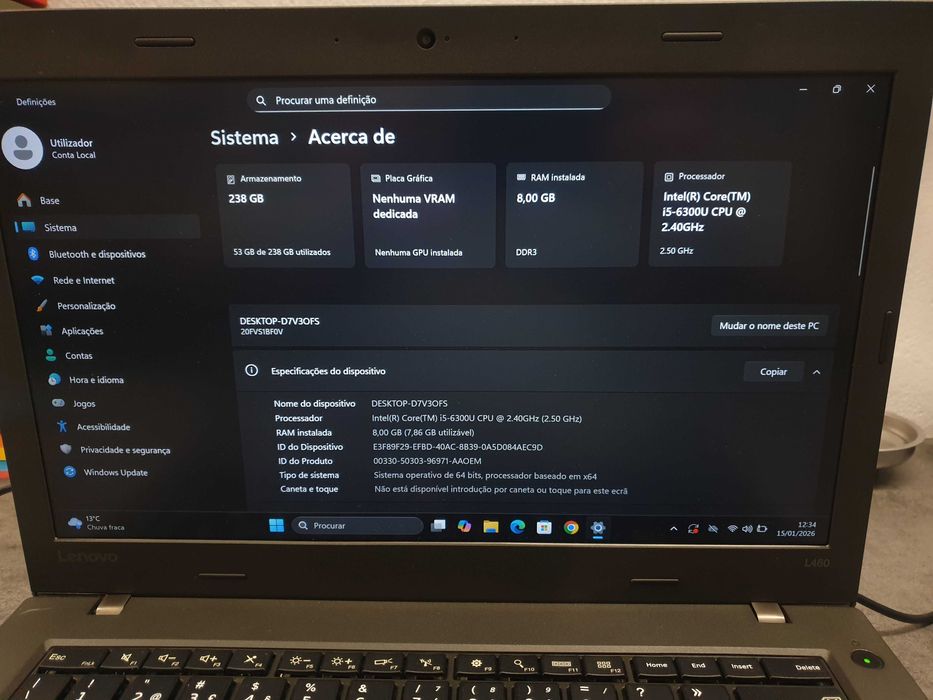 Portatíl Recondicionado Lenovo Thinkpad L460 (ideal para trabalho)