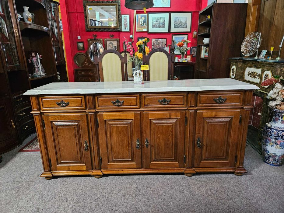 Aparador em madeira maciça com tampo em pedra - óptimo estad