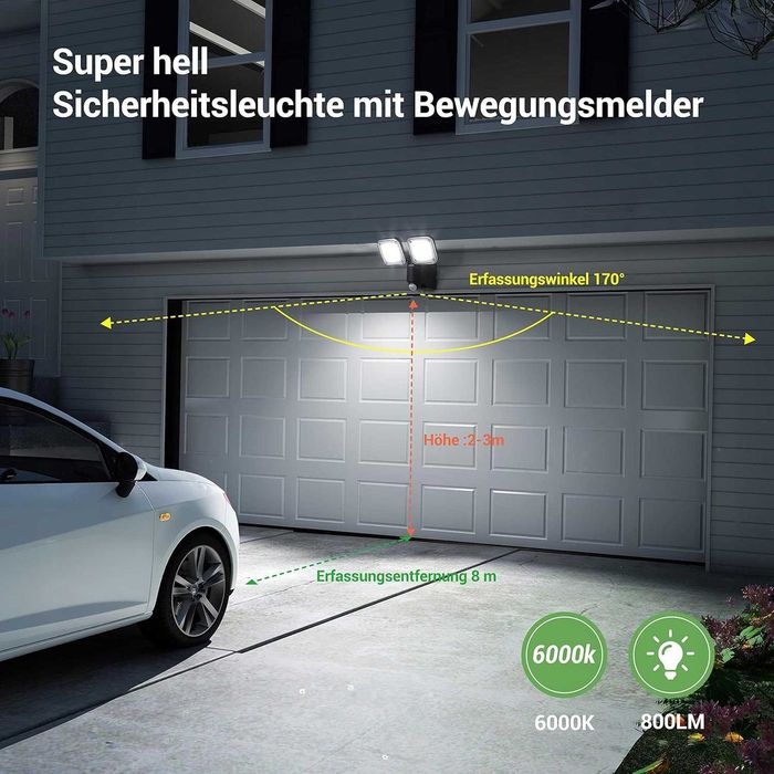 Halogen Szperacz Reflektor Bezprzewodowy LED R20 Czujnik Ruchu Cree