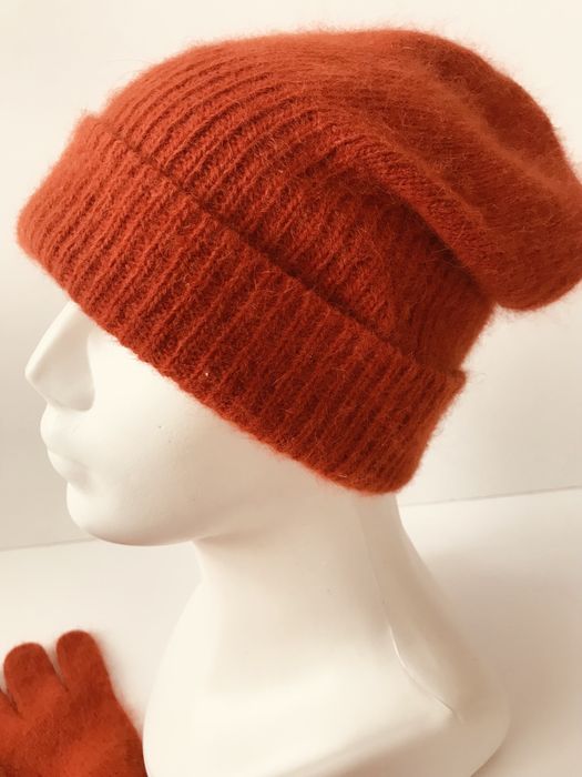 Czapka + Długie Rękawiczki. Zestaw. Angora. Nowe