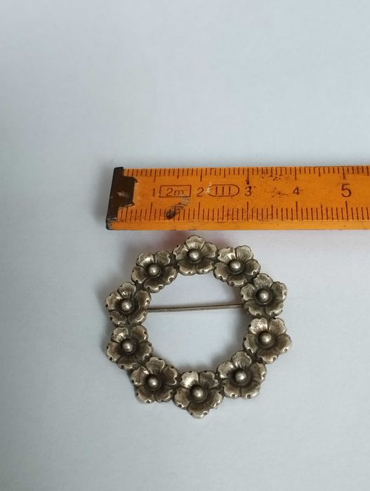 broszka srebrna puzon