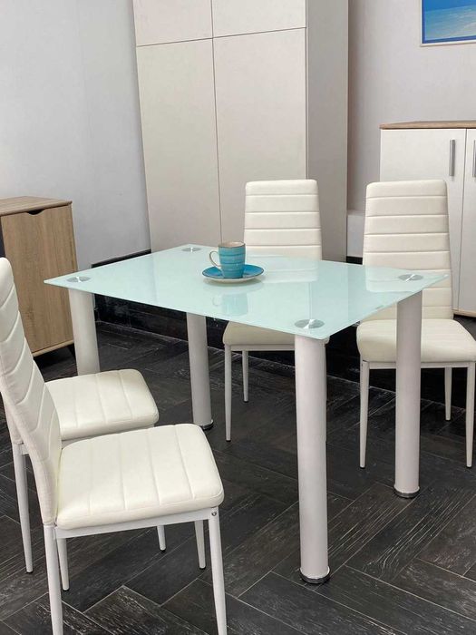 Mesa de vidro com 4 cadeiras - preço acessível e envio  grátis