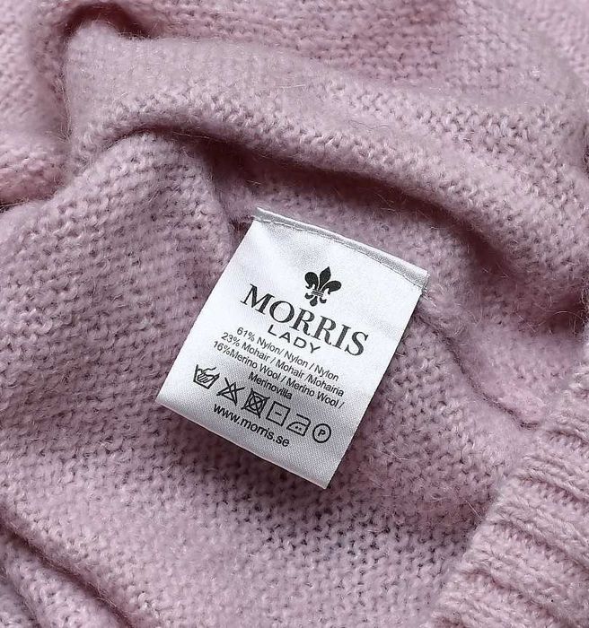 Różowy sweter z golfem Morris Lady rozm. L , 39% wełny