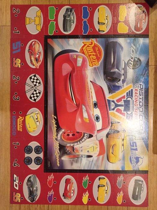 Interaktywna mata Clementoni giga puzzle xxl Auta Cars Zygzak McQueen