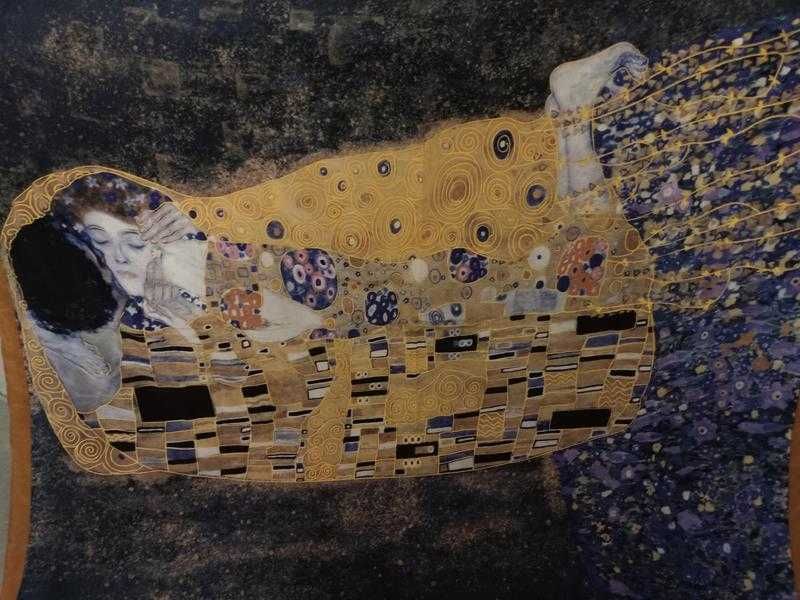 Шовкова хустка з принтом картини Густава Клімта «Золота Aдель»