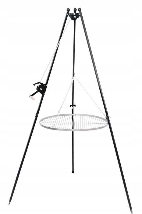 Grill ogniskowy trójnóg 200 cm ruszt nierdzewny 70 cm