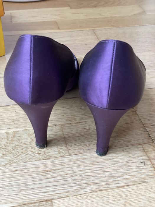 Buty na obcasie fioletowe