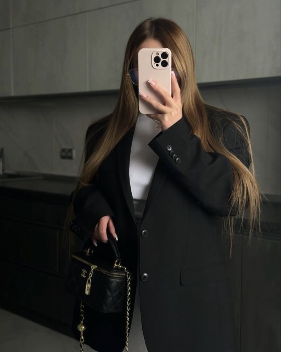 Оверсайз піджак жакет чорний матовий франк блайзер батал 54 56 розмір