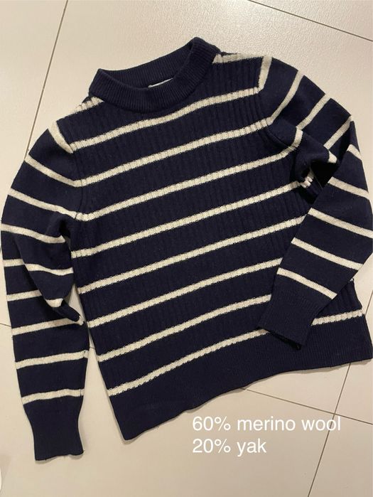 Ganni sweter w paski wełniany XS