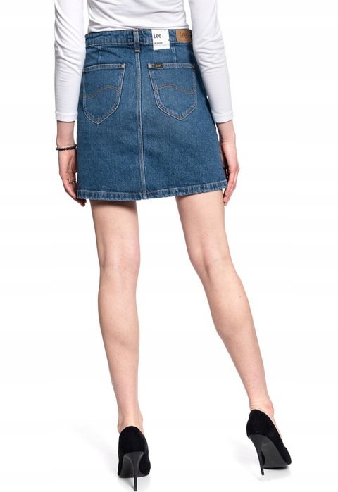 Spódnica jeans Lee Button Fly A Line w28 nowa