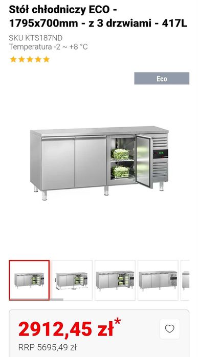 Stół Chłodniczy GGM Gastro 417L 3-Drzwiowy 180x70 cm Stal Nierdzewna