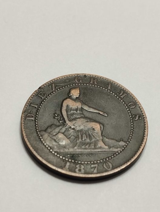Sprzedam monetę Hiszpania 10 centymów 1870r.