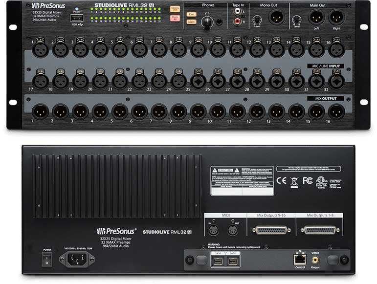 Mesa de Mistura PreSonus RM32AI Rack-Mount Software controlado Mixer Digital