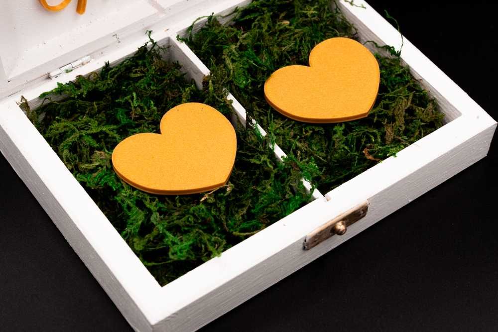 Pudełko na obrączki ślubne boho rustykalne PO21